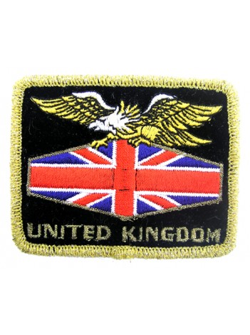 UK EAGLE FLAG BIKER RAIDER EMBROIDERED PATCH #03